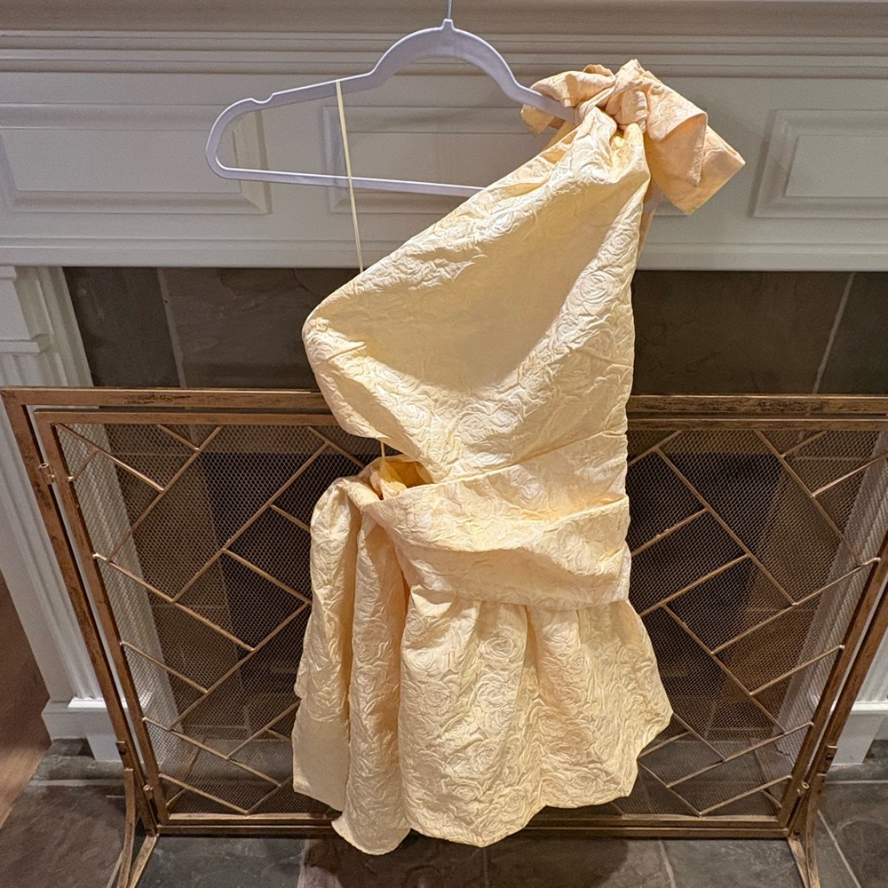 Hello Molly Asymmetrical Dress in Soft Yellow